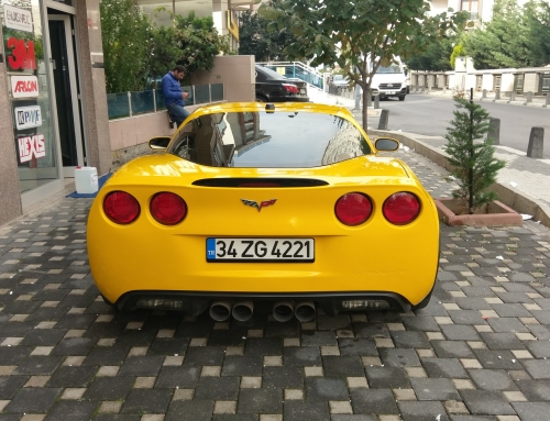 corvette sarı araç kaplama