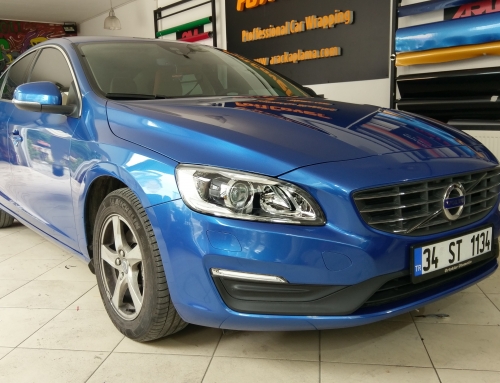 Volvo S60 mavi araç kaplama