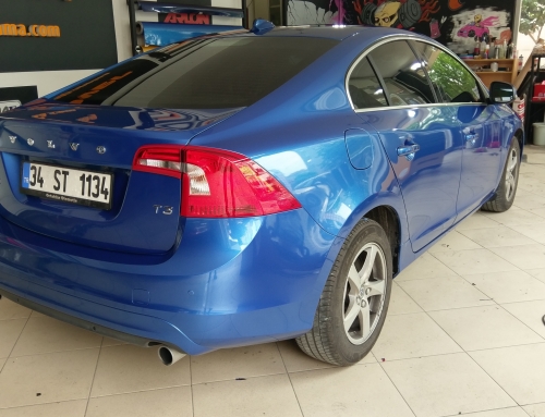 Volvo S60 mavi araç kaplama