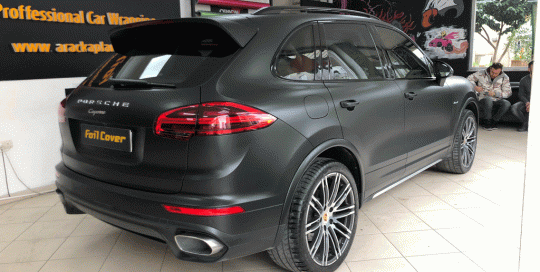 porsche kaplama mat siyah kaplama foil cover araç kaplama