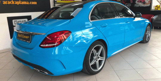 mercedes araç kaplama folyo kaplama turkuaz taksi kaplama foil cover araç kaplama