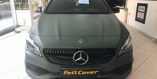 mercedes araç kaplama folyo kaplama mat haki yeşili kaplama foil cover araç kaplama