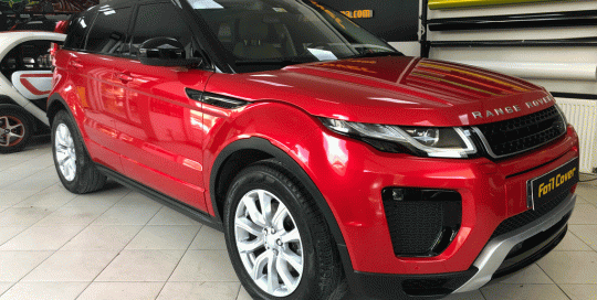 range rover araç kaplama folyo kaplama metalik krımzı şeker kırmızı kaplama foil cover araç kaplama