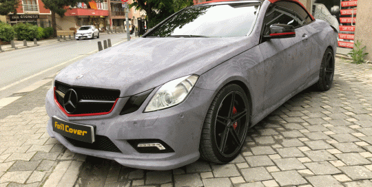 mercedes araç kaplama folyo kaplama gri kadife alcantara aplama foil cover araç kaplama