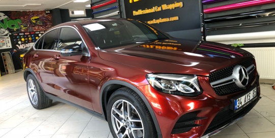 mercedes glc kaplama metalik bordo kaplama araç kaplama fiyatları 2019 folyo kaplama kadife araç kaplama