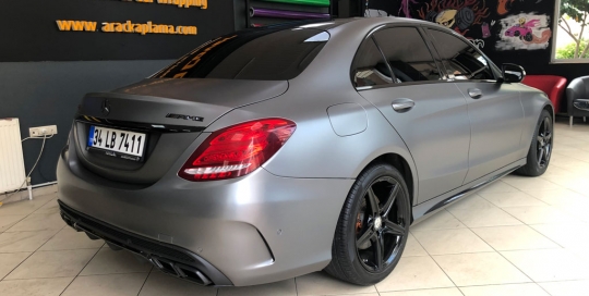 mercedes c serisi kaplama mat füme kaplama araç kaplama fiyatları 2019 folyo kaplama kadife araç kaplama
