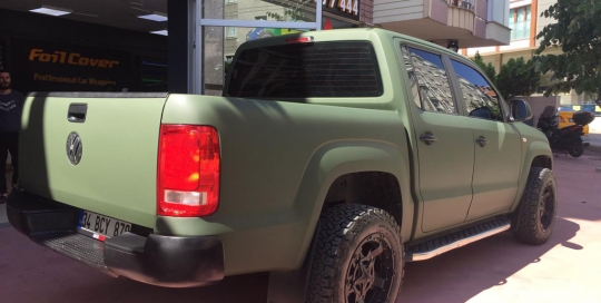 volkswagen amarok kaplama mat haki yeşili kaplama araç kaplama fiyatları 2019 folyo kaplama kadife araç kaplama