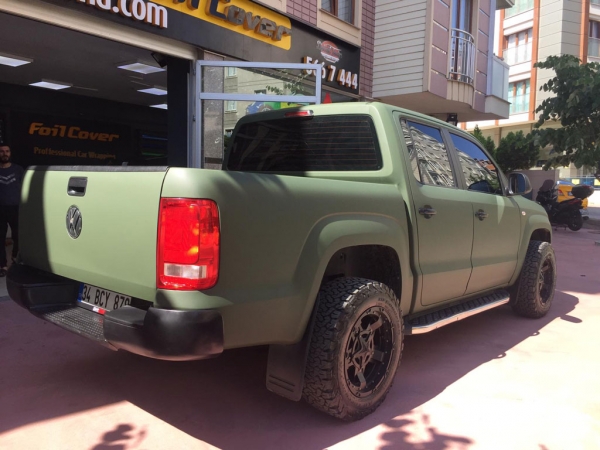 volkswagen amarok kaplama mat haki yeşili kaplama araç kaplama fiyatları 2019 folyo kaplama kadife araç kaplama