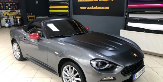 fiat 124 spider metalik füme kaplama araç kaplama fiyatları 2019 foil cover araç kaplama