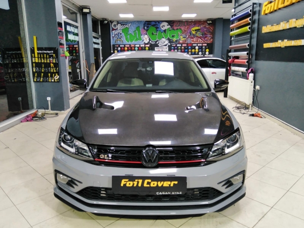 Volkswagen jetta nardo gri araç kaplama araç kaplama fiyatları 2019 foil cover araç kaplama