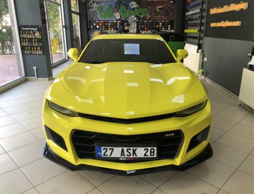 Chevrolet Camaro Opak Sarı Araç Kaplama