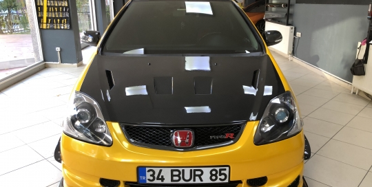honda civic typer inci sarı kaplama araç kaplama fiyatları 2019 foil cover araç kaplama