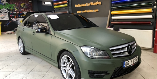 mercedes mat haki yeşili araç kaplama araç kaplama fiyatları 2019 foil cover araç kaplama