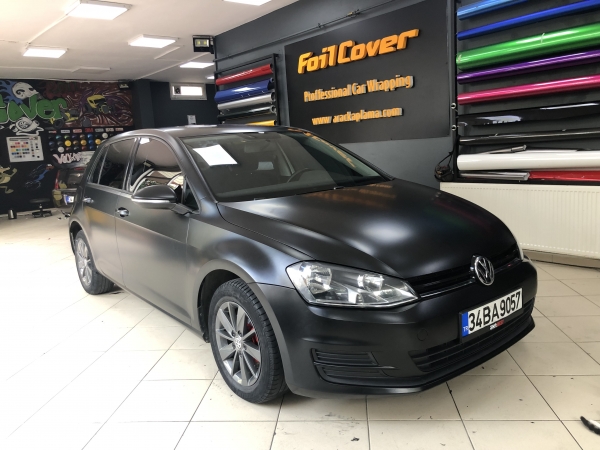 Volkswagen golf mat satin siyah araç kaplama araç kaplama fiyatları 2019 foil cover araç kaplama