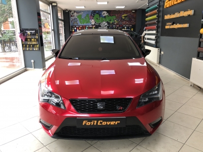 seat leon şeker kırmızı araç kaplama fiyatları 2019 foil cover araç kaplama