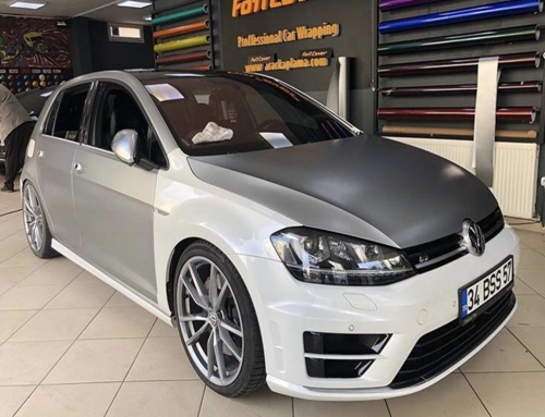 Volkswagen Golf R Mat Satin Gümüş Gri Araç Kaplama