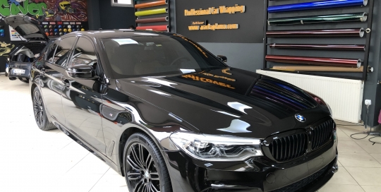 bmw 5 serisi siyah araç kaplama fiyatları 2019 foil cover araç kaplama