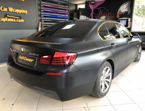 Bmw 5 Serisi Mat Siyah&Sarı Krom Detaylar Kaplama
