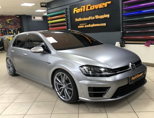 Volkswagen Golf R Mat Satin Gümüş Gri Araç Kaplama